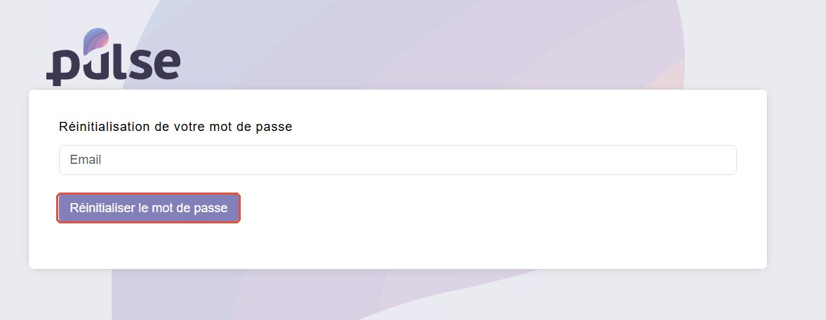 Écran de demande de réinitialisation avec champ email